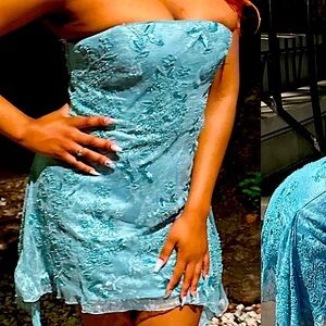 COPY - Blue Embellished OHPOLL Mini Dress